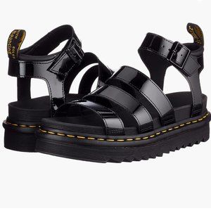 Dr. Martens Women's Blaire Fisherman Gladiator Sandal Black Patent Leather
